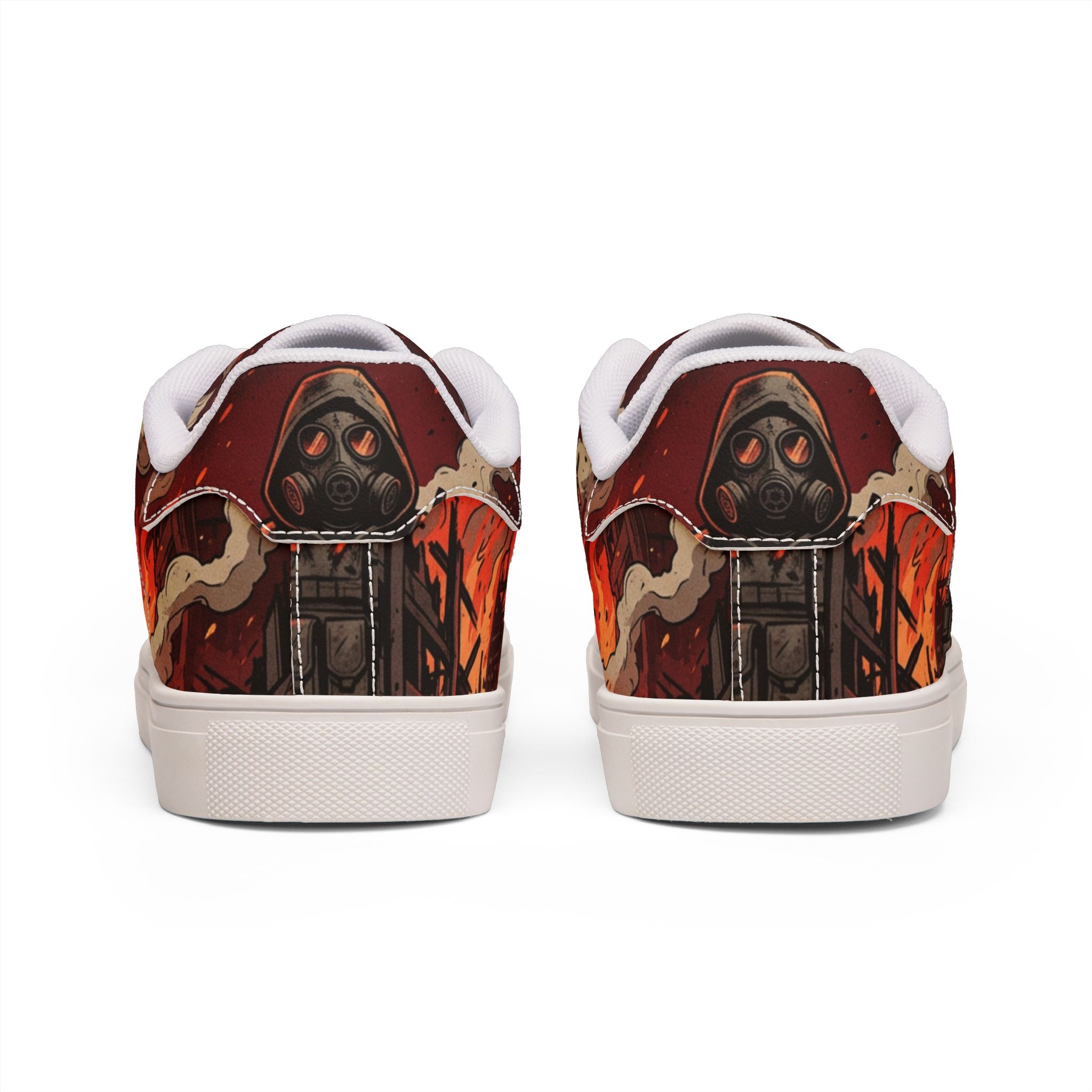 Leather Sneakers — Firefighter Low-Top Shoes