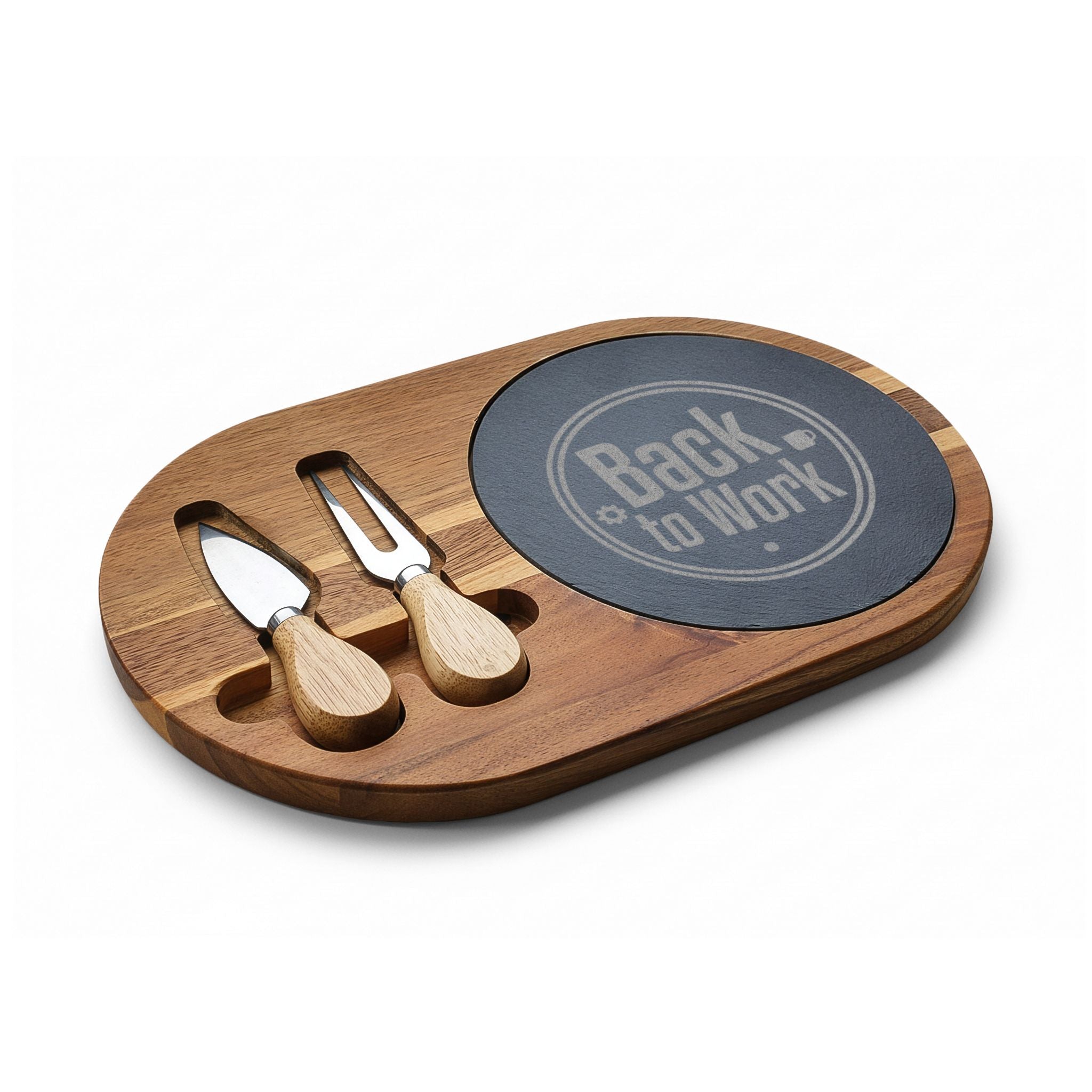 Engraved 'Back to Work' Charcuterie Board