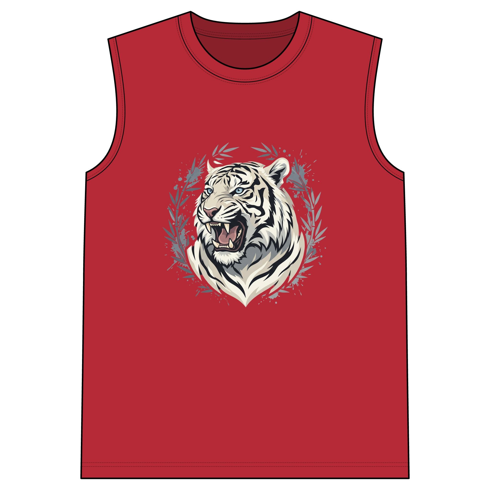 White Tiger Graphic Sleeveless Tee
