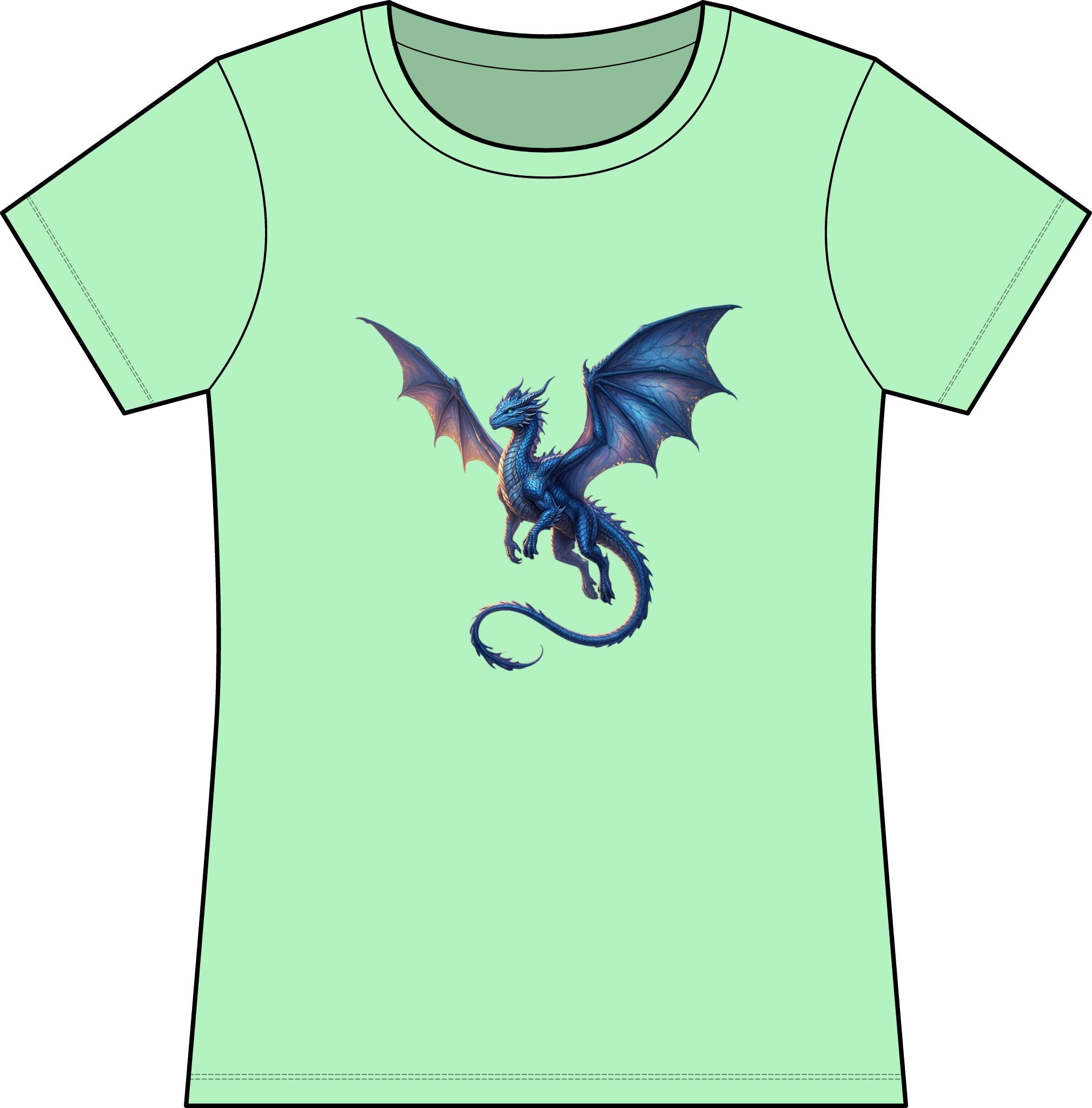 Blue Fantasy Dragon T-Shirt
