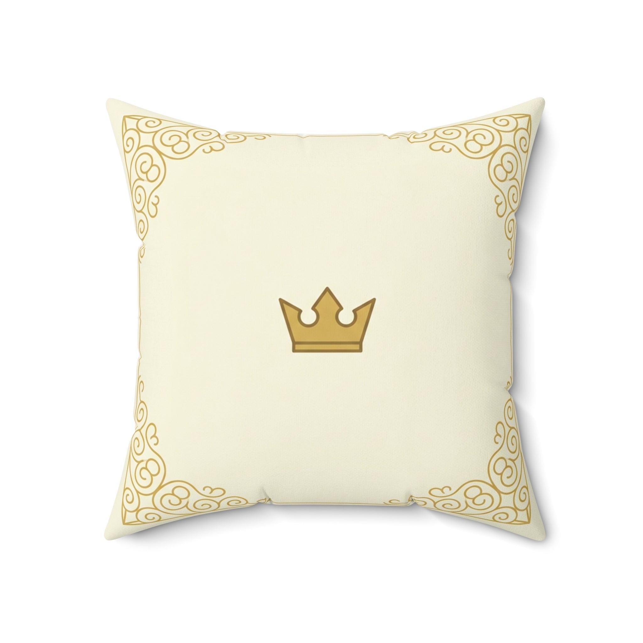 Royal Gold Crown Throw Pillow