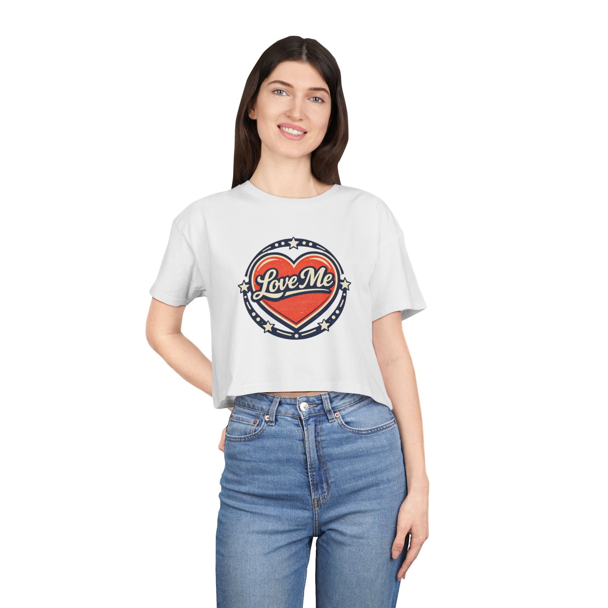 Love Me Heart Crop Tee — Women's Crop Top