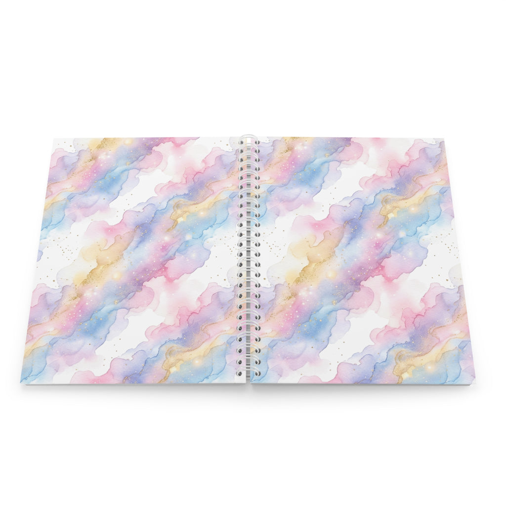 Spiral Notebook — Pink & Blue Marble Journal