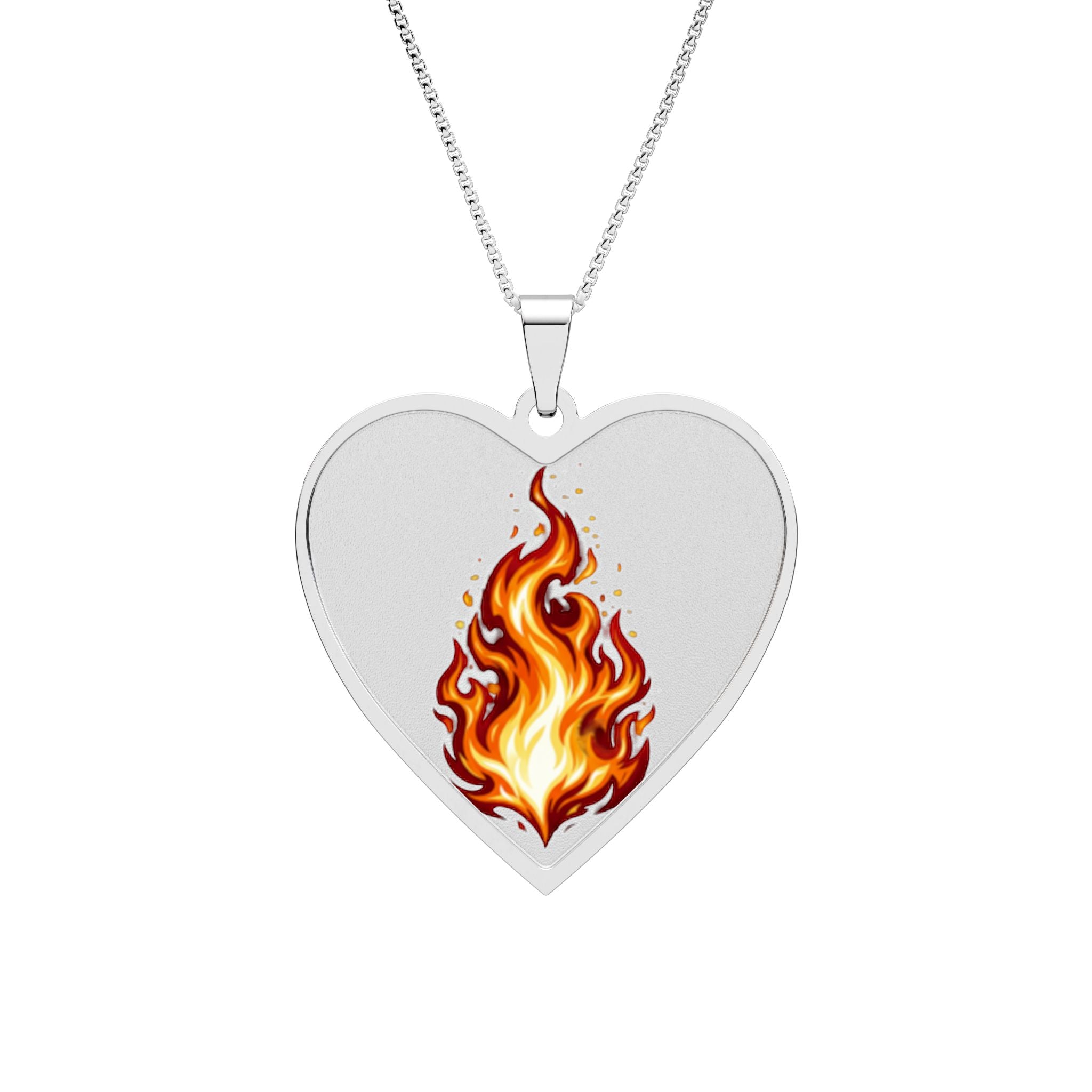 Heart Flame Pendant Necklace