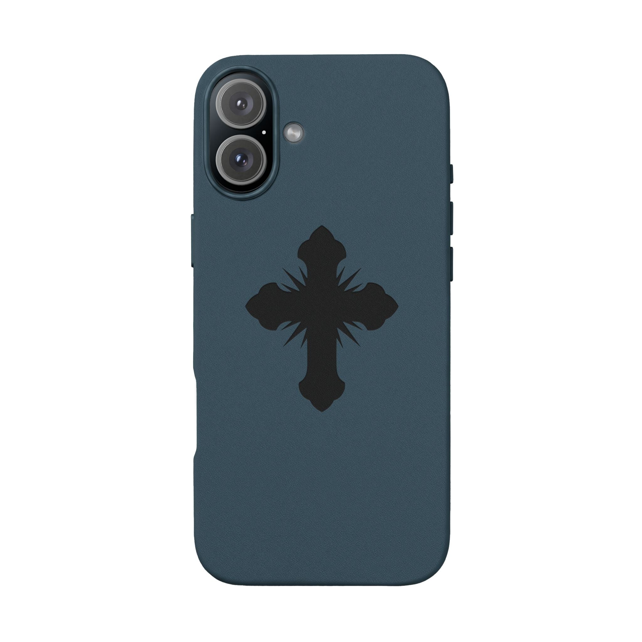 Leather Phone Case with Embossed Cross
