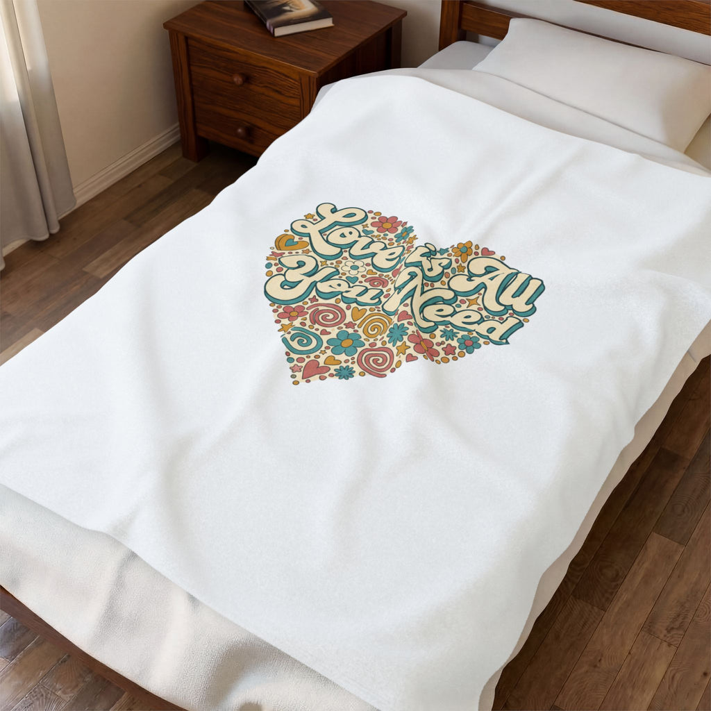 'Love Is All You Need' Velveteen Plush Blanket