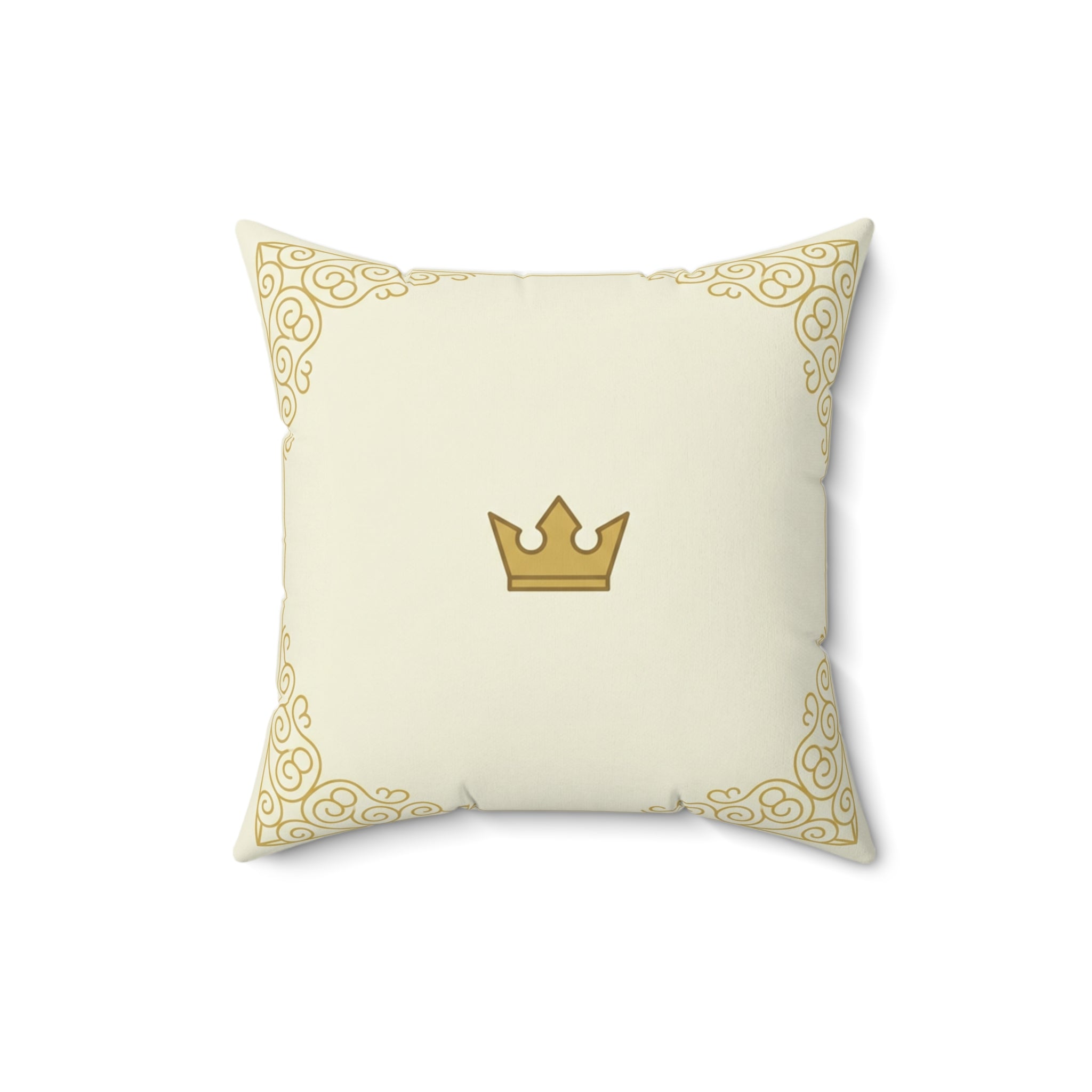 Royal Gold Crown Throw Pillow