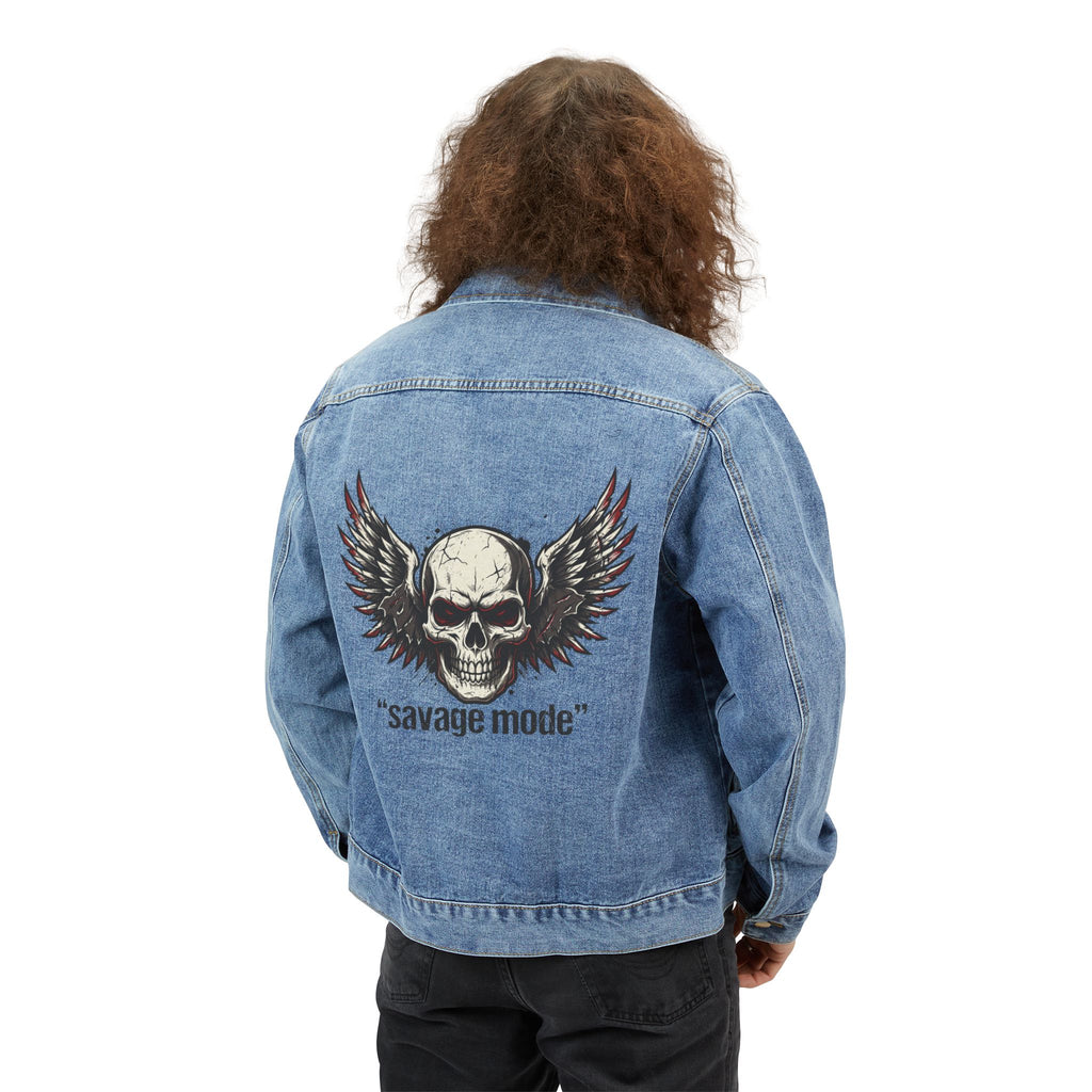 Denim Jacket - 'Savage Mode' Skull Back