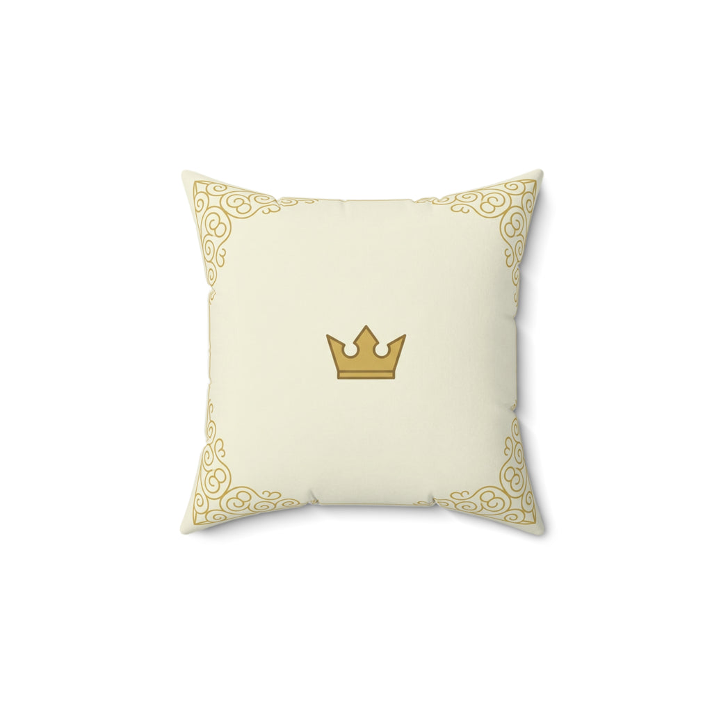 Royal Gold Crown Throw Pillow